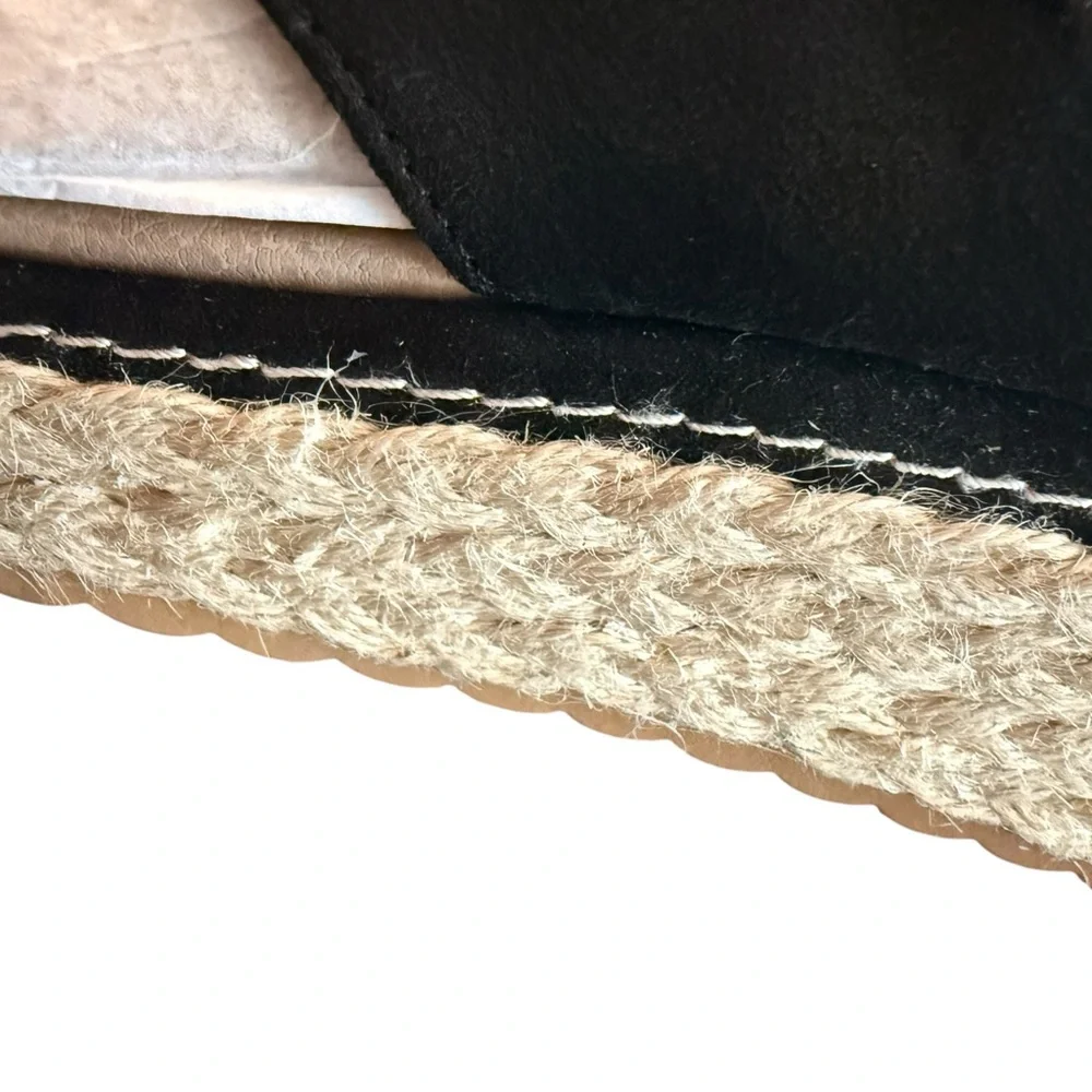 Dr. Scholl's Ember Espadrille Wedge Sandal Size 9M Black Tan Resort Vacation NEW - Picture 8 of 11